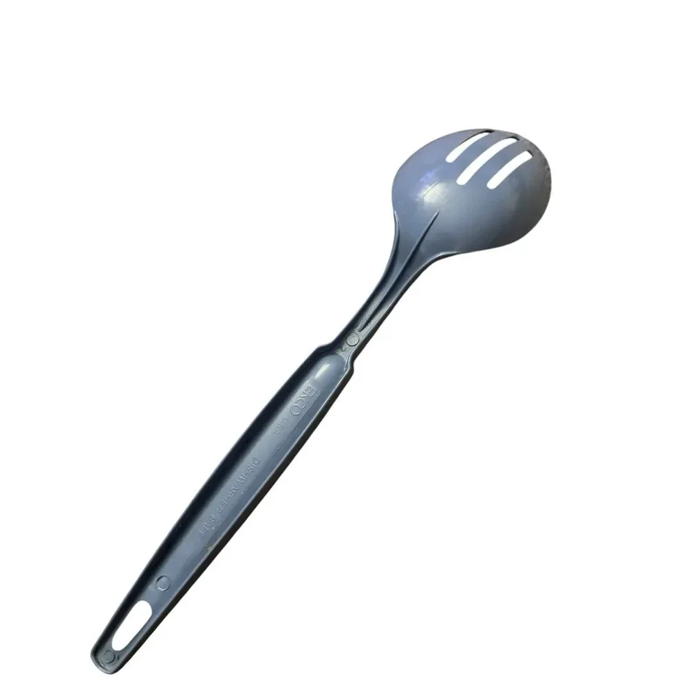 Vintage Ekco Nylon‎ Plastic Slotted Serving Spoon Server USA Light Blue